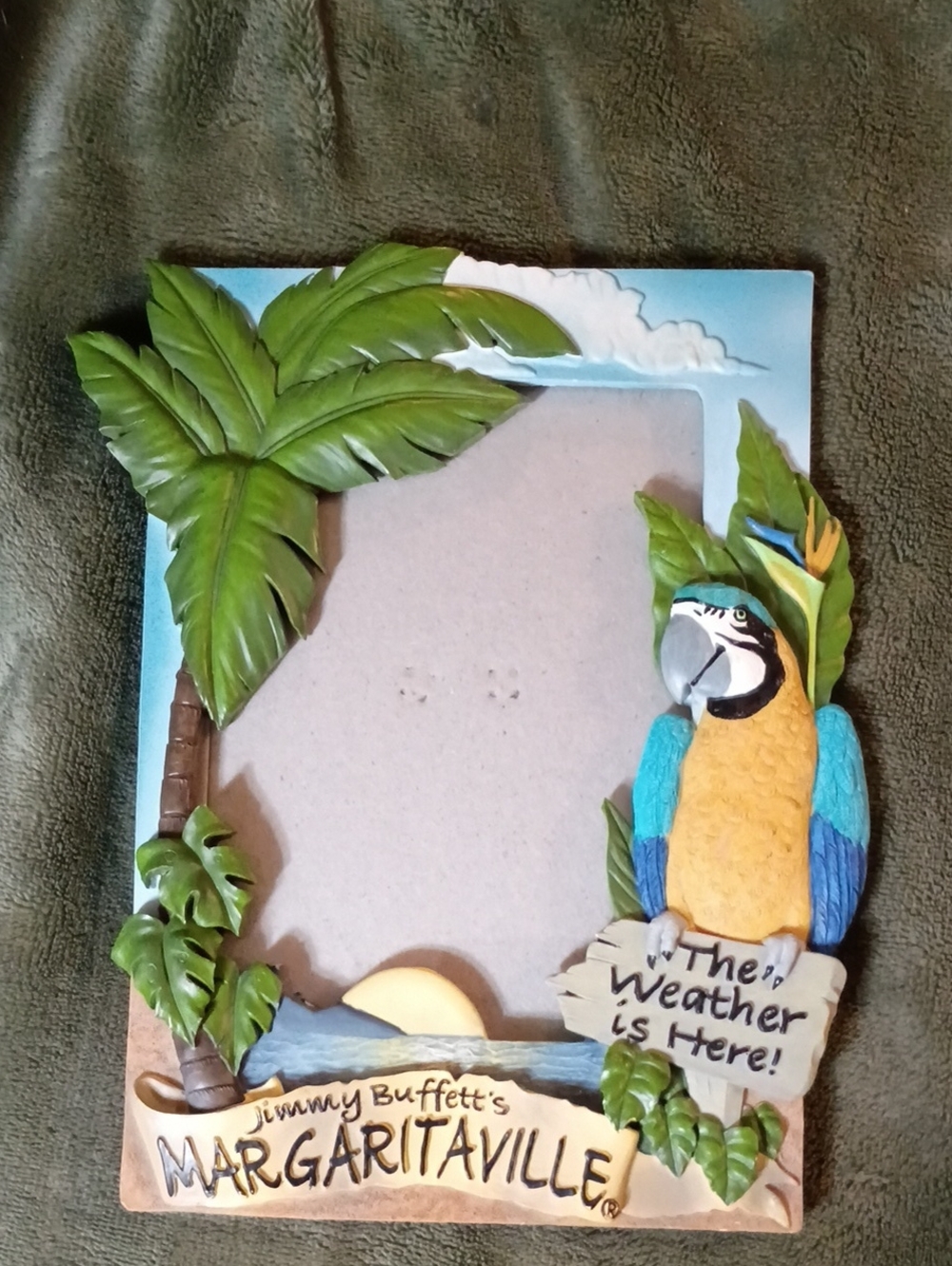 Source Unknown Tropical Parrot Photo Frame in Blue, Yellow, Green, Tan